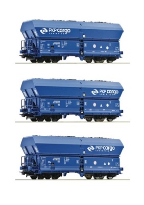 ROCO 76046 H0 Zestaw 3 wagonów samowyładowczych Falns z ładunkiem PKP Cargo