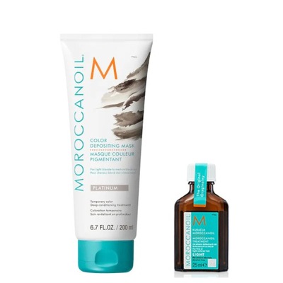 MoroccanOil Color Depositing maska platyna 200 ml + Light olejek 25 ml