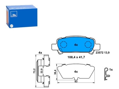 Тормозные колодки тормозные задняя subaru forester impreza legacy iii legacy iv фото №1