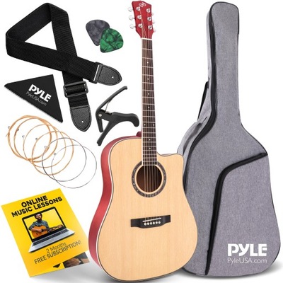 GITARA AKUSTYCZNA 4/4 DLA POCZĄTKUJĄCYCH DZIECI DOROSŁYCH SOLIDNA ZESTAW