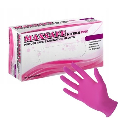 Rękawiczki jednorazowe nitrylowe MaxSafe r. S 100 szt.
