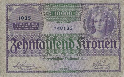 Austria - 10000 Koron - 1924 - P85 - St.2-