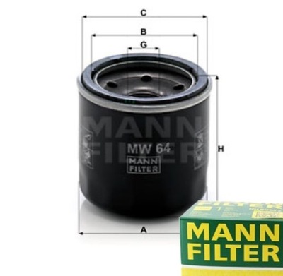 FILTRO ACEITES MANN-FILTER PARA HONDA VT 1100  