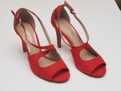 Sandałki szpilki czerwone rozmiar 38