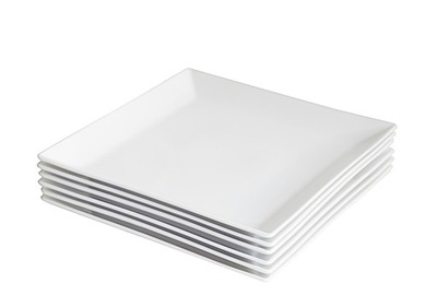 Talerz biały płytki 26,5 cm kwadrat porcelana