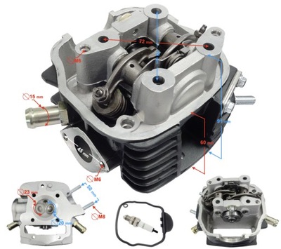 GALVUTĖ : MOTOROWERU 4T 130CC 154FMI CHLODZONEGO CIECZA, KOMPLEKTAS 