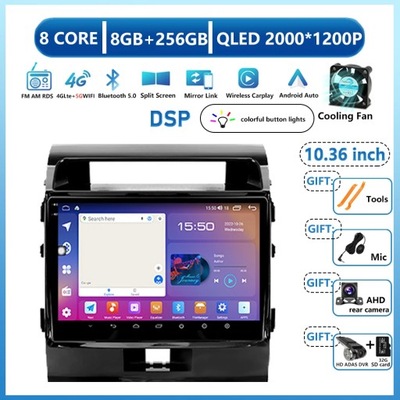 NAVEGACIÓN GPS RADIO ANDROID 13 PARA TOYOTA LAND CRUISER 200 2007-2015  