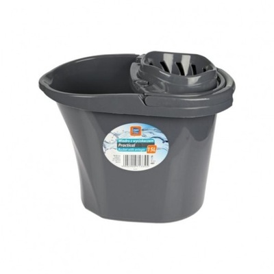 WIADRO Z WYCISKACZEM PRACTICAL RAVI 15l GREY