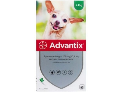 ADVANTIX SPOT-ON 0.4 MLX4 PIES DO 4 KG