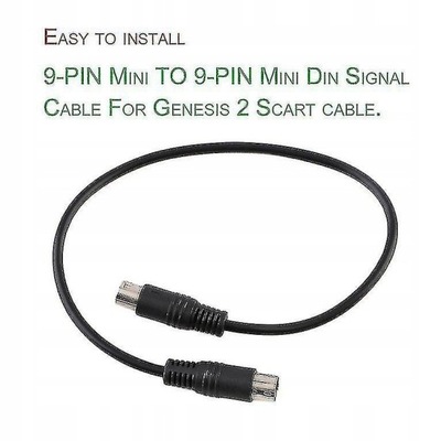 Black 9-pin Mini To 9-pin Mini Din Signal Cable