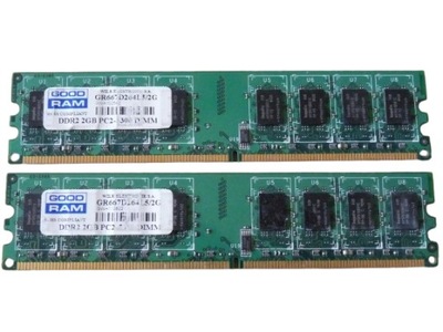 Pamięć DDR2 PC2 4GB 667MHz PC5300 Goodram 2x 2GB Dual Gwarancja