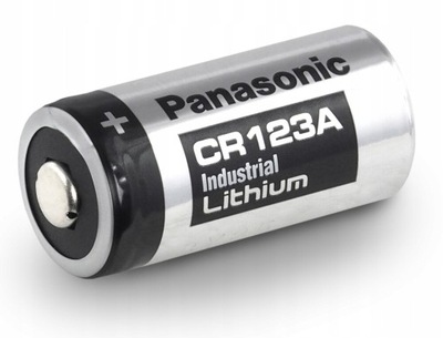 Panasonic CR123A Lithium battery 3V Photo Lithium Battery, 0.67 Diameter x  1.36 H (17.0 mm x 34.5 mm), black/Gold/Blue