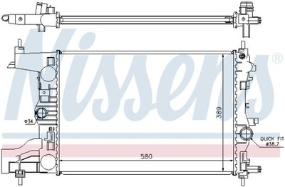 CF8AB3 NISSENS RADUADOR DEL MOTOR CONVIENE DO: OPEL ASTRA J, ASTRA J GTC 1.3D/  