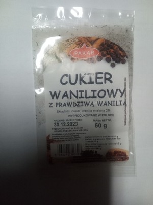 CUKIER WANILIOWY PAKAR 50G