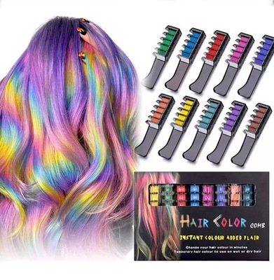 GRZEBIEŃ Z KREDĄ DO MALOWANIA FARBOWANIA WŁOSÓW 10