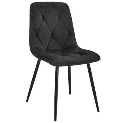 Krzesło welurowe czarne SJ.3 44x39,5x47 cm