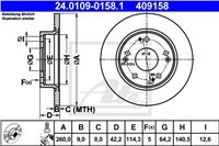 ATE DISKU STABDŽIŲ GAL. 260X9 P HONDA CIVIC IX 11-/VIII 05- 