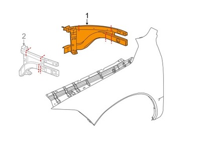 Кронштейн крила dodge ram 09- 68095932af праве фото №1