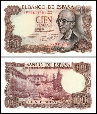 Hiszpania 100 Pesetas 1970 P-152 UNC