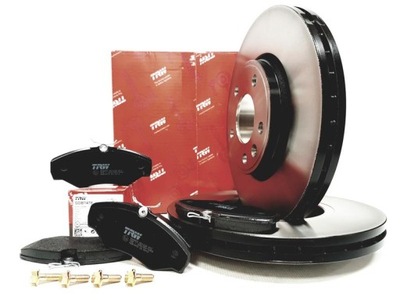 Trw тормозные диски + тормозные колодки перед opel vivaro фото №1