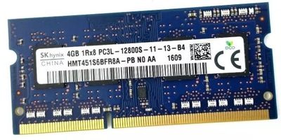 4GB DDR3 1600MHz 1Rx8 PC3L 12800S 1,35V HYNIX