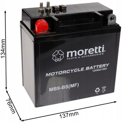 BATERÍA ZELOWY YB9-B RS 125 SR50 MITO 9AH  