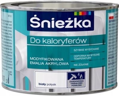 FARBA ŚNIEŻKA DO KALORYFERÓW BIAŁA POŁYSK 0,4L