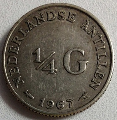 1596c - Antyle Holenderskie 1/4 guldena, 1967 ag