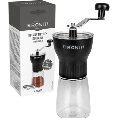 Ručný mlynček na kávu s reguláciou mletia Browin