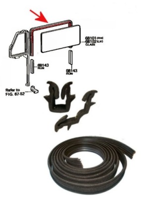 Toyota cruiser j4 прокладка канал стекло дверь фото №1