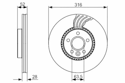 BOSCH DISKAI STABDŽIŲ 2SZT. 0986479620 PRIEK. FORD GALAXY S-MAX VOLVO 