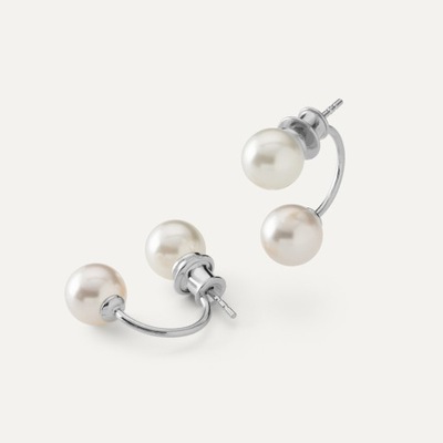 Kolczyki za ucho z perłami GAVBARI, srebro 925 GIORRE