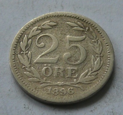 SZWECJA - OSKAR II - 25 ORE 1896 r.- srebro Ag