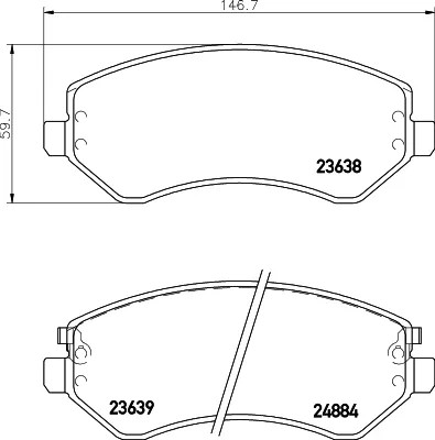 ZAPATAS DE FRENADO HELLA PAGID 5066427AA 5019984AA 5  