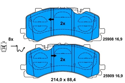 ATE КОЛОДКИ ТОРМОЗНЫЕ ПЕРЕД AUDI A6 ALLROAD C8 A6 C8 A7 A8 D5 Q7 Q8 VW