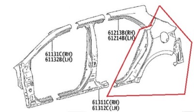Крила задній задня лівий toyota corolla 2019- hb фото №1