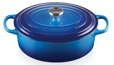 Le Creuset Signature żeliwne naczynie garnek z pokrywką 24 cm, lazurowy