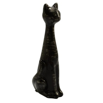 Figurka Kot długi 3 ceramiczna czarny 33cm