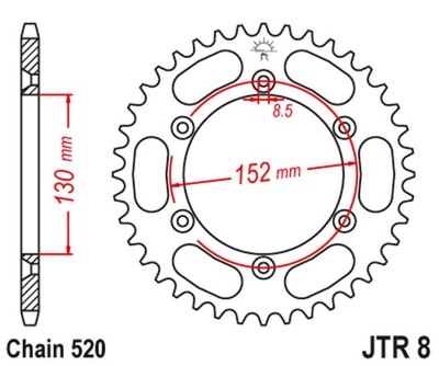 JT ENGRANAJE PARTE TRASERA 4500 51 BMWG 450X '08-11 450051JT  