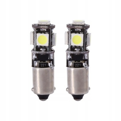 2 PIEZAS COLOR BLANCO LUCES H6W BA9S DIODO LUMINOSO LED 5 SMD CANBUS FREE  