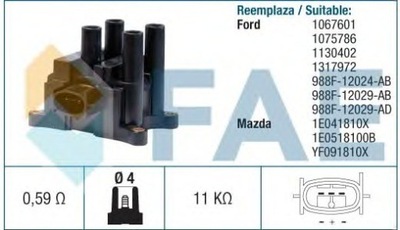 BOBINA DE ENCENDIDO FORD MAZDA  