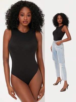 SHEIN CZARNE BODY BEZ RĘKAWÓW L 4747