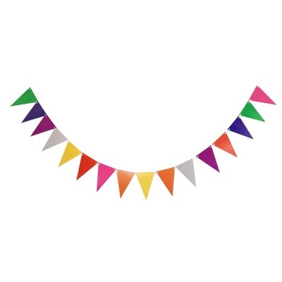 ``` Girlanda dekoracja baner flagietki kolorowe na imprezy i urodziny ```