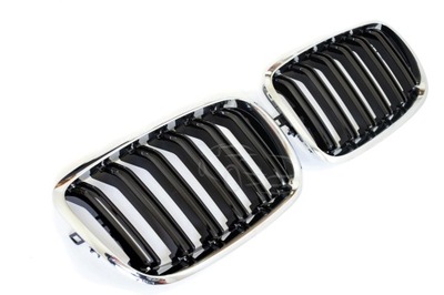 RADIATOR GRILLE (NERKI) BMW X5 X6 E70 E71 BLACK CHROME X5M  