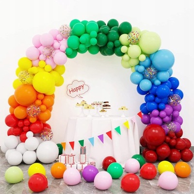 Tęczowe kolorowe balony do dekoracji urodzin