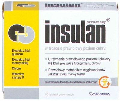 INSULAN 720MG*60 TABL.POWL. PRAWIDŁOWY POZIOM CUKR