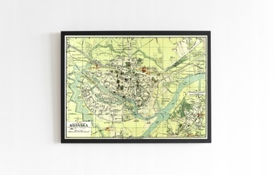 Stara mapa Wolne Miasto Gdansk 1925r. 50x40cm
