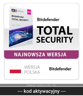 Bitdefender Total Security 5 urządzeń / 1Rok Windows,Mac,Android,IOS