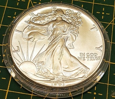 ORZEŁ Amerykański SREBRO Moneta USA 1 Dollar AG 999 1oz - 1987