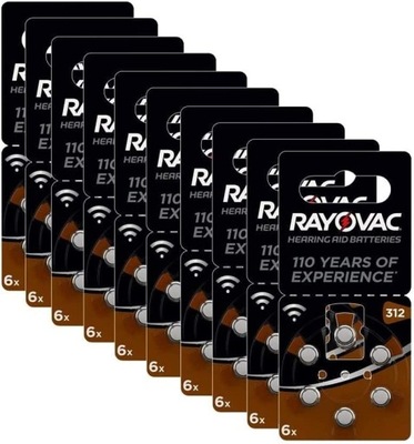 Bateria do aparatów słuchowych Rayovac 312 MOCNE